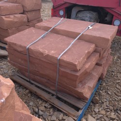 4'L X 4" Rise Red Cliff Stone Steps