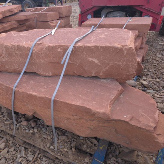 4-6' L X 6-10" Rise Natural Red Cliff Stone Steps