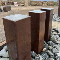 Triple Pillar (Inline) Steel Water Feature