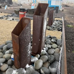 Double Pillar (Angled Top) Steel Water Feature