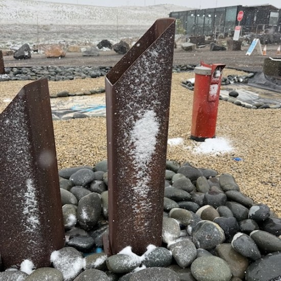 Double Pillar (Angled Top) Steel Water Feature