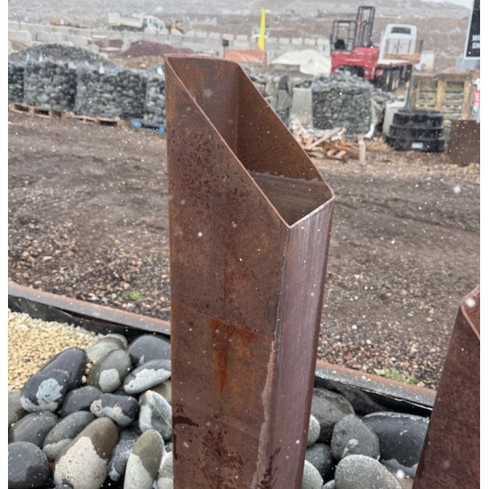 Double Pillar (Angled Top) Steel Water Feature