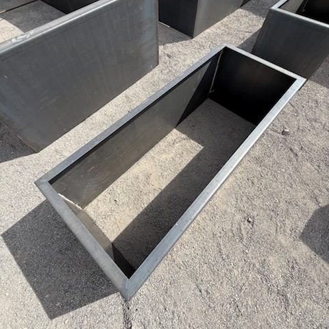 1.5' W x 4' L x 1.5' H Corten Steel Long Planter Box