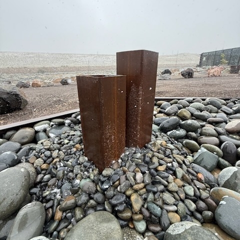 Triple Pillar (6" - Clustered) Steel Water Feature