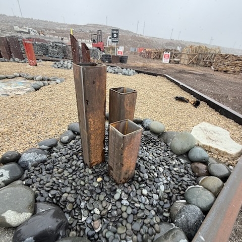 Triple Pillar (4" - Clustered) Steel Water Feature