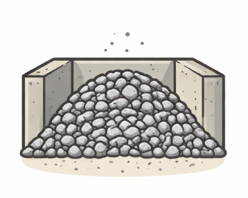 Bulk material stored in bins