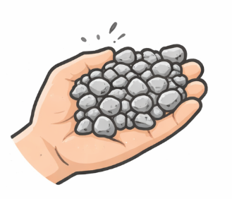 Gravel in hand for viewing
