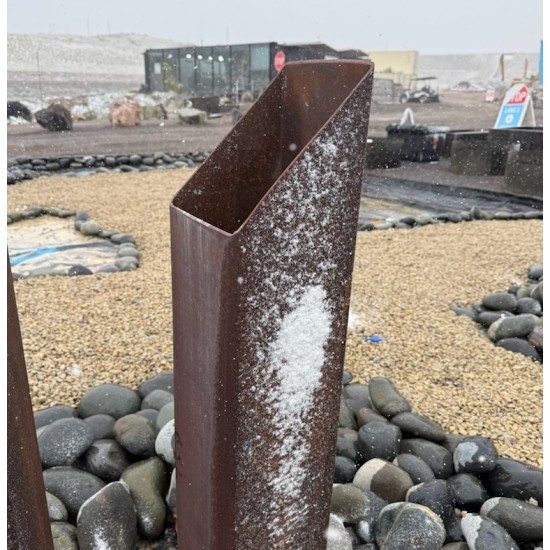 Double Pillar (Angled Top) Steel Water Feature