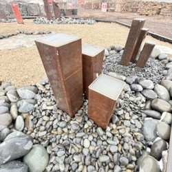 Triple Pillar (6" - Clustered) Steel Water Feature