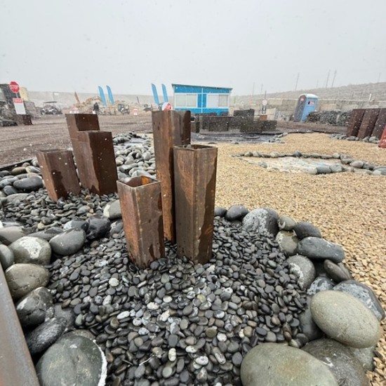 Triple Pillar (4" - Clustered) Steel Water Feature