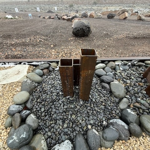 Triple Pillar (4" - Clustered) Steel Water Feature