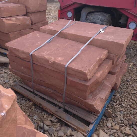 4'L X 4" Rise Red Cliff Stone Steps